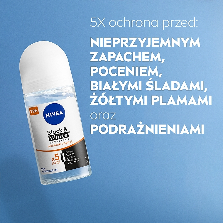 Antyperspirant w kulce - NIVEA Black & White Invisible Ultimate Impact — Zdjęcie N5