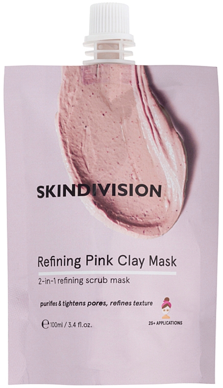 Maska z różowej glinki do twarzy - SkinDivision Refining Pink Clay Mask — Zdjęcie N1
