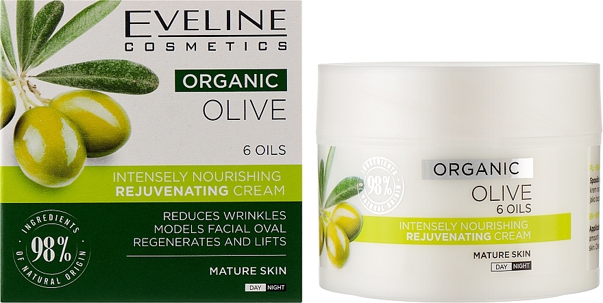 Silnie odżywczy krem odmładzający - Eveline Cosmetics Organic Olive Cream — Zdjęcie N2