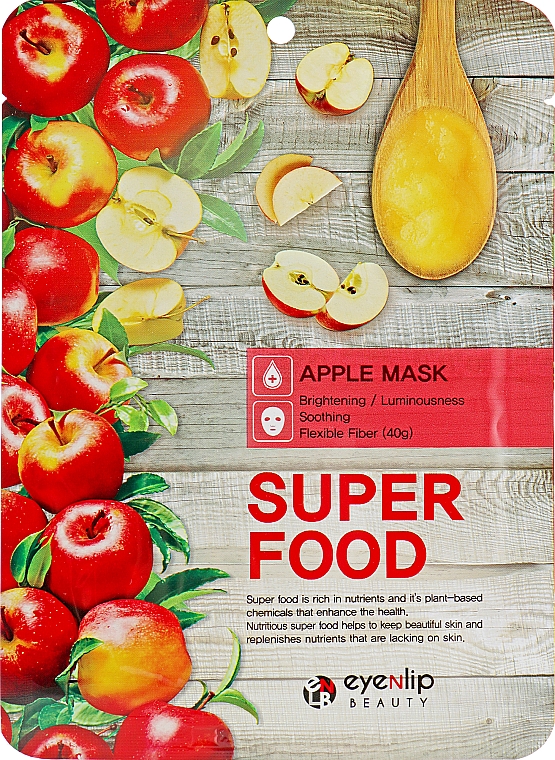 Maska w płachcie z ekstraktem z jabłka - Eyenlip Super Food Apple Mask — Zdjęcie N2