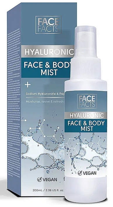 Hialuronowy spray do twarzy i ciała - Face Facts Hyaluronic Face & Body Mist — Zdjęcie N1