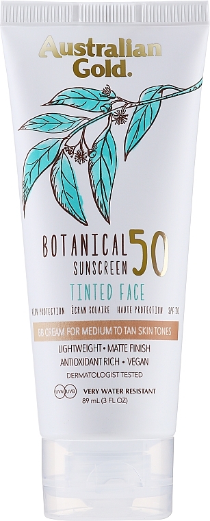 Krem BB do twarzy SPF 50 - Australian Gold Botanical Sunscreen Tinted Face BB Cream SPF 50 — Zdjęcie N1