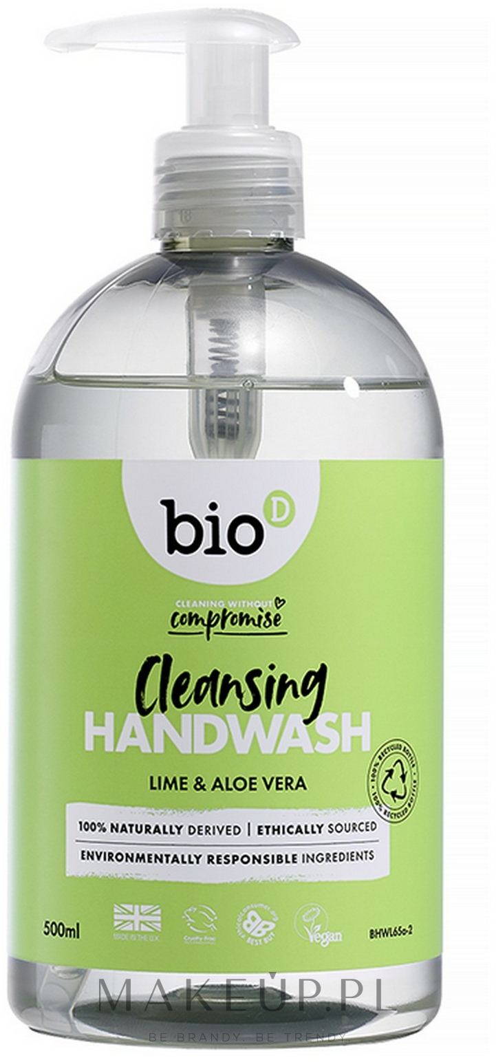 Mydło sanitarne w płynie do rąk Limonka i aloes - Bio-D Lime & Aloe Vera Sanitising Hand Wash — Zdjęcie 500 ml
