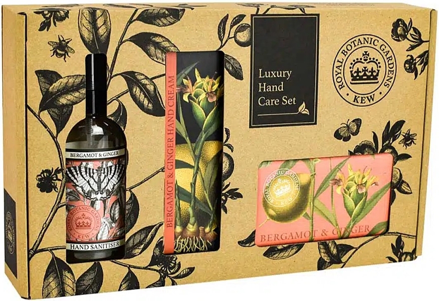 Zestaw - The English Soap Company Kew Gardens Bergamot & Ginger Hand Care Gift Box (soap/240g + h/cr/75ml + san/100ml) — Zdjęcie N1