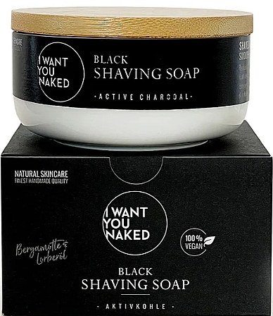 Mydło do golenia Black - I Want You Naked Shaving Soap With Activated Carbon — Zdjęcie N1