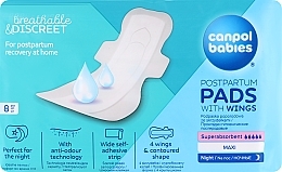 Higieniczne podpaski poporodowe, 8 szt. - Canpol Babies Night Postpartum Pads — Zdjęcie N1