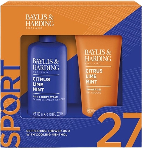 Zestaw - Baylis & Harding Citrus Lime & Mint Men's Refreshing Shower Duo Gift Set (sh/gel/200ml + shm/300ml) — Zdjęcie N1