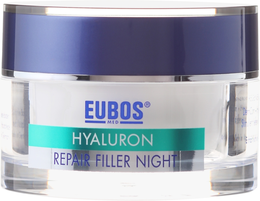 Multiaktywny krem przeciwzmarszczkowy na noc z kwasem hialuronowym - Eubos Med Anti Age Hyaluron Repair Filler Night Cream — Zdjęcie N2