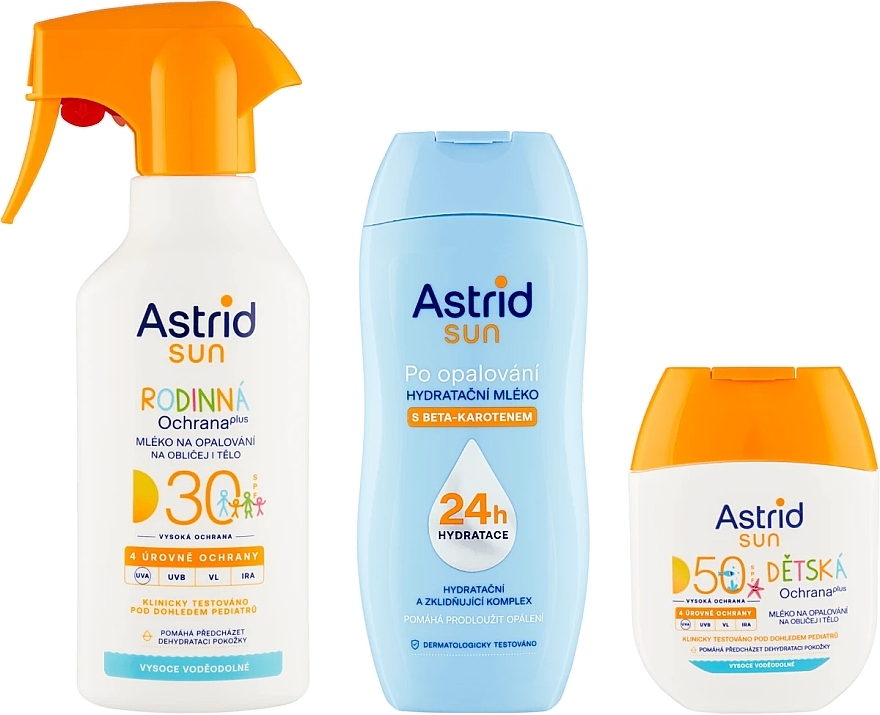 Zestaw - Astrid Sun (b/milk/spray/270ml + kids/milk/60ml + b/milk/200ml) — Zdjęcie N2