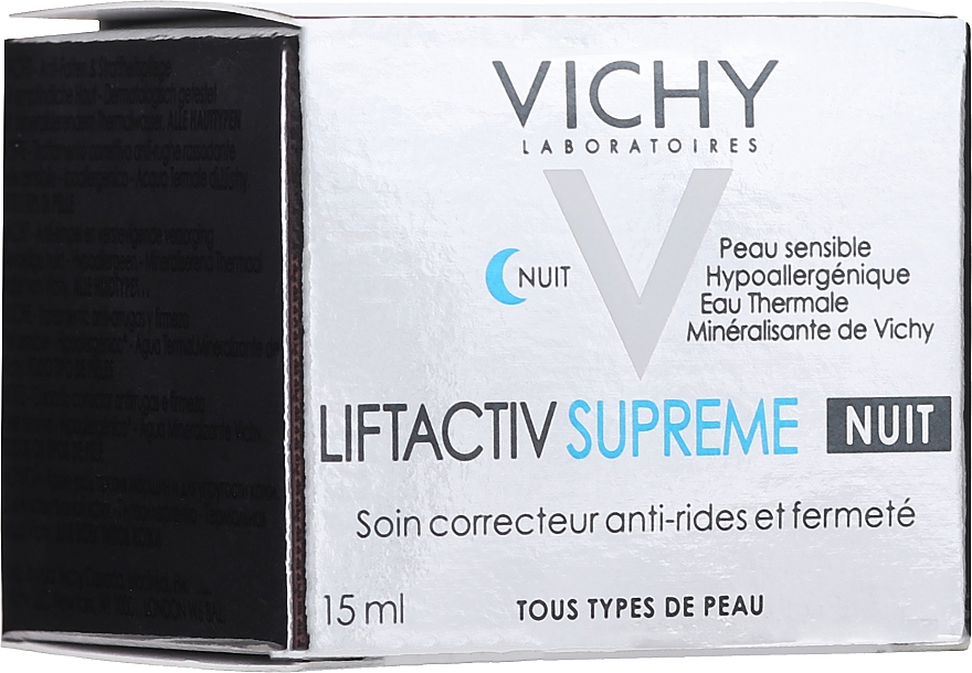 PREZENT! Ujędrniający krem przeciwzmarszczkowy do twarzy na noc - Vichy LiftActiv Supreme Night (miniprodukt) — Zdjęcie N2