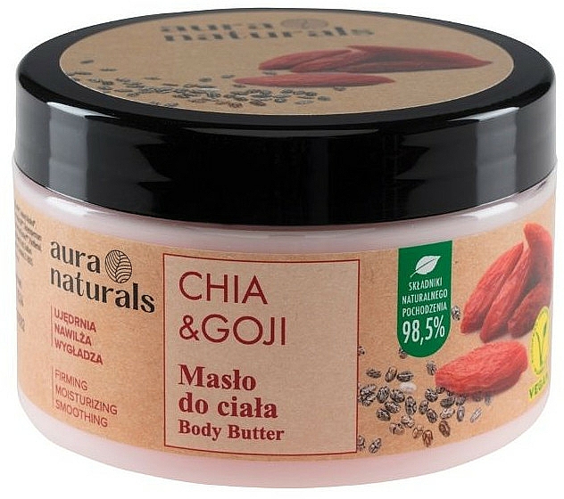 Masło do ciała Chia i jagody goji - Aura Naturals Chia & Goji Body Butter — Zdjęcie N1