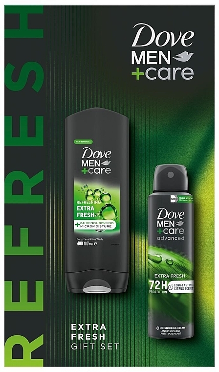 Zestaw - Dove Men+ Care Extra Fresh (shmp/400ml + deo/150ml) — Zdjęcie N1