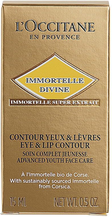 Fluid do skóry wokół oczu i ust - L'Occitane Immortelle Divine Eyes And lips Fluid — Zdjęcie N2