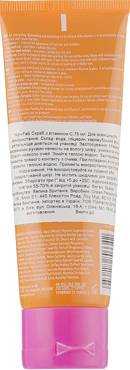 Peeling do twarzy z witaminą C - NIP + FAB Vitamin C Fix Scrub — Zdjęcie N2