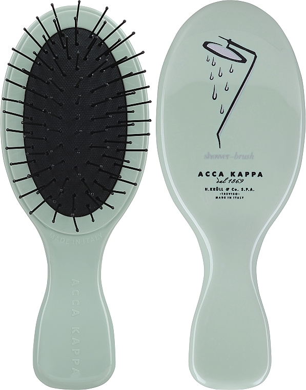 Szczotka do włosów, oliwkowa - Acca Kappa Brush For hair Oval Mini Shower — Zdjęcie N1