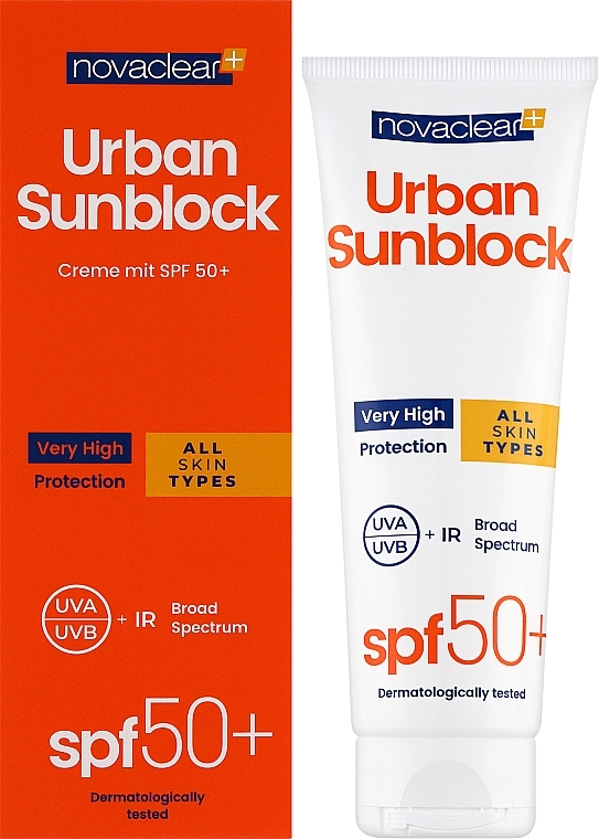 PRZECENA! Krem ochronny przeciw promieniom UV do wszystkich rodzajów skóry - Novaclear Urban Sunblock Protective Cream SPF50+ * — Zdjęcie N2