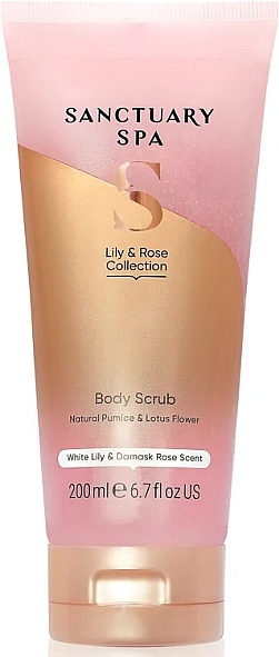 Scrub do ciała z naturalnym pumeksem Lilia i róża - Sanctuary Spa Lily & Rose Body Scrub — Zdjęcie N1