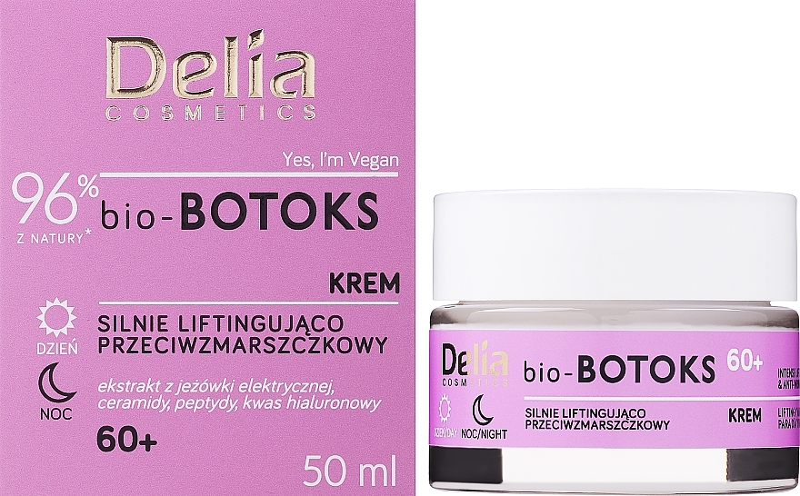 Intensywnie liftingujący krem przeciwzmarszczkowy - Delia bio-BOTOKS Intense Lifting And Anti-Wrinkle Cream 60+ — Zdjęcie N1