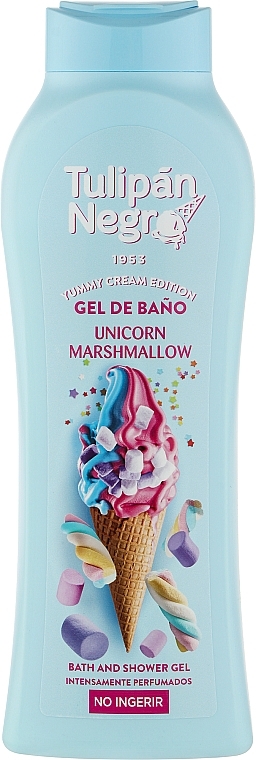 Żel pod prysznic Unicorn Marshmallow - Tulipan Negro Intense Bath And Shower Gel Marshmallow Unicorn — Zdjęcie N1