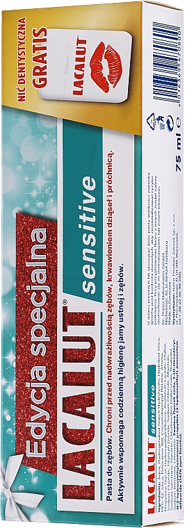 Zestaw - Lacalut Sensitive Special Edition Set (t/paste 75 ml + dental/floss)