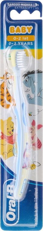 Bardzo miękka szczoteczka do zębów dla dzieci, Kłapouchy, niebieska - Oral-B Baby 0–2 Years Disney — Zdjęcie N1