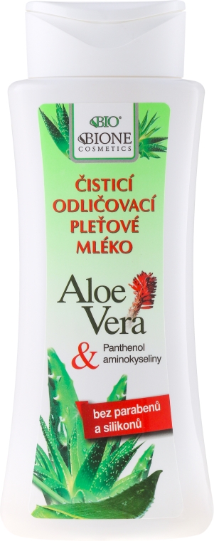 Kojące mleczko do demakijażu z wyciągiem z aloesu - Bione Cosmetics Aloe Vera Soothing Cleansing Make-Up Removal Facial Lotion — Zdjęcie N1