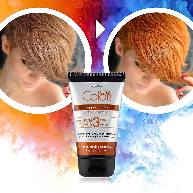 Koloryzująca odżywka do włosów rudych - Joanna Ultra Color System Copper Shades — Zdjęcie N4