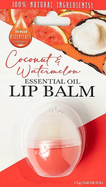 Balsam do ust Kokos i arbuz - Difeel Essentials Coconut & Watermelon Lip Balm — Zdjęcie N1