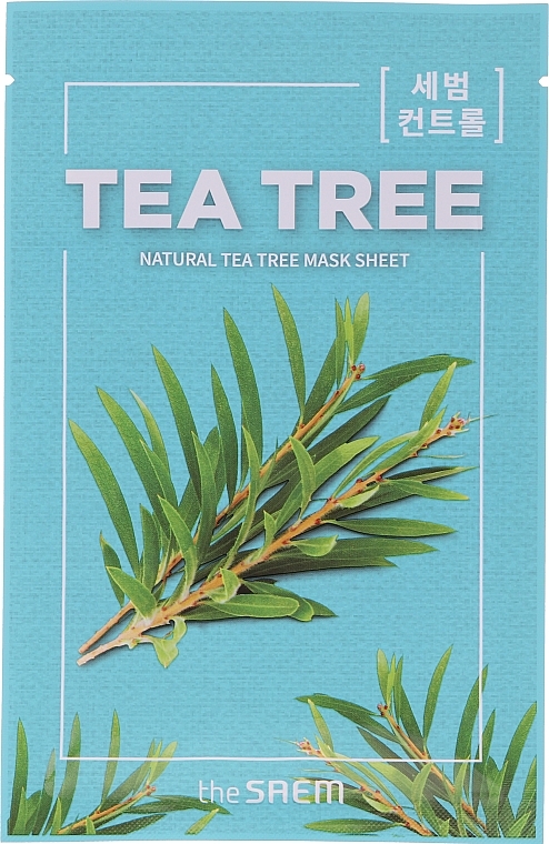 PRZECENA! Łagodząca maska na tkaninie do twarzy z ekstraktem z drzewa herbacianego - The Saem Natural Tea Tree Mask Sheet * — Zdjęcie N3