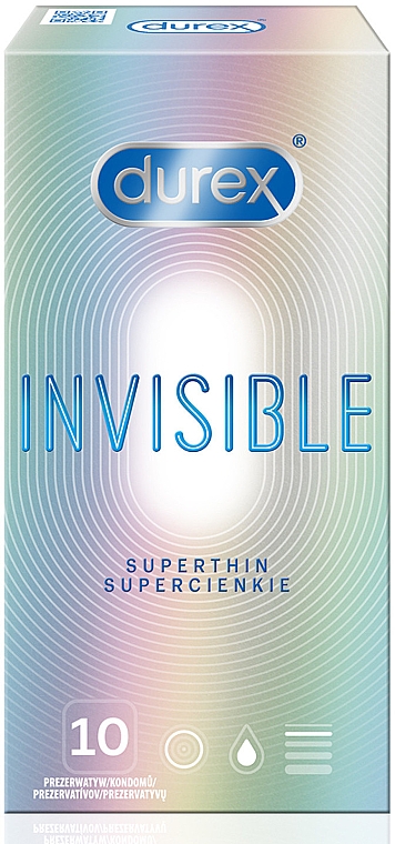Ultracienkie prezerwatywy, 10 szt. - Durex Invisible Superthin — Zdjęcie N1