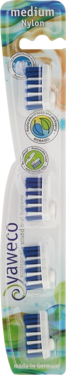 Wymienne główki do szczoteczki do zębów, średnia twardość - Yaweco Toothbrush Heads Nylon Medium — Zdjęcie N1