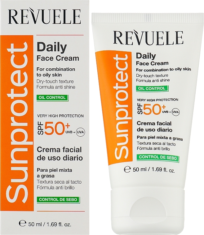 Przeciwsłoneczny krem do twarzy Kontrola natłuszczenia - Revuele Sunprotect Oil Control Daily Face Cream For Combination To Oily Skin SPF 50+ — Zdjęcie N2