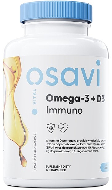 Kapsułki Omega-3 + Witamina D3 Immuno - Osavi Omega-3 + Witamina D3 Immuno — Zdjęcie N2