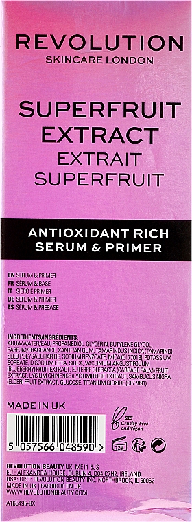 Przeciwutleniające serum do twarzy - Makeup Revolution Superfruit Extract Antioxidant Rich Serum & Primer — Zdjęcie N3