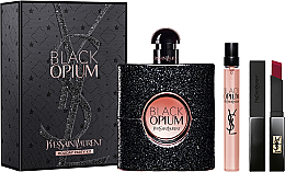 Yves Saint Laurent Black Opium - Zestaw (edp 90 ml + edp 10 ml + lipstick 2 g) — Zdjęcie N1