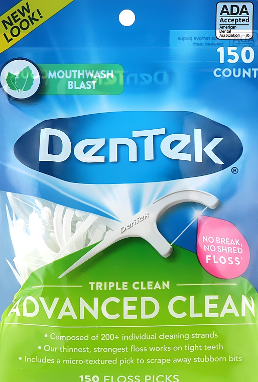 Floss z uchwytem Potrójne oczyszczanie - DenTek Triple Clean — Zdjęcie N4