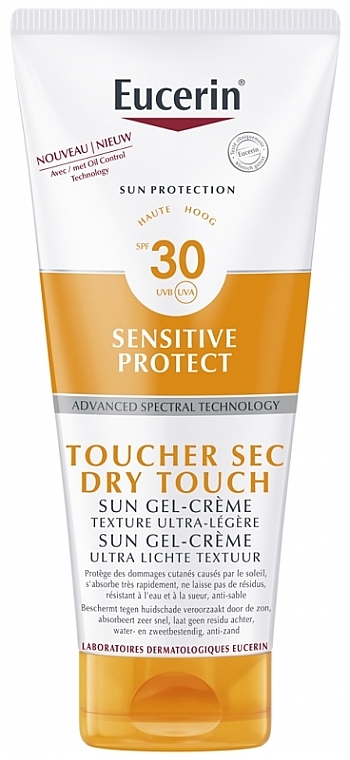 Żel-krem przeciwsłoneczny do ciała SPF 30 - Eucerin Sun Protection Sensitive Protect Sun Gel-Cream Dry Touch SPF 30 — Zdjęcie N1
