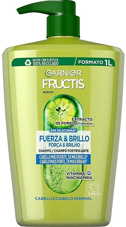 Szampon wzmacniający z ekstraktem z pomelo do włosów normalnych - Garnier Fructis Strength & Shine Shampoo — Zdjęcie N1