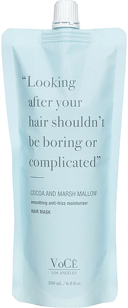 Wygładzająca maska nawilżająca przeciw puszeniu się włosów Kakao i pianki marshmallow - VoCê Cocoa and Marsh Mallow Smoothing Anti-Frizz Hair Mask — Zdjęcie N1