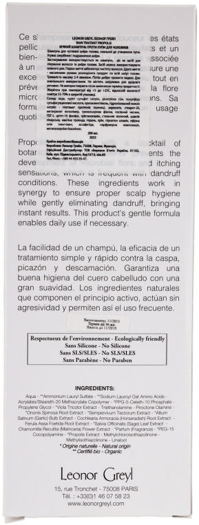 Łagodny szampon przeciwłupieżowy - Leonor Greyl Bain Traitant a la Propolis — Zdjęcie N3