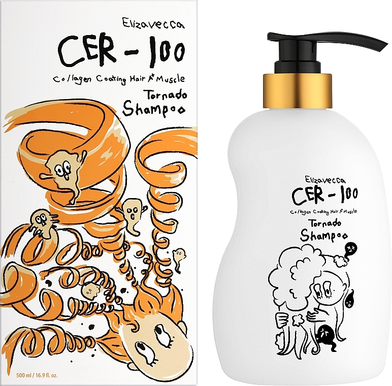 Kolagenowy szampon do włosów - Elizavecca CER-100 Collagen Coating Hair A+ Muscle Tornado Shampoo — Zdjęcie N2