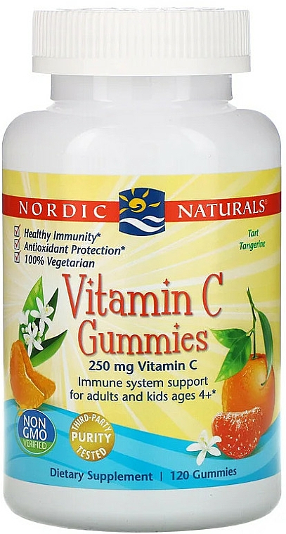 Witamina C w żelkach - Nordic Naturals Vitamin C Gummies Tart Tangerine — Zdjęcie N1