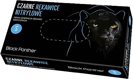 Czarne rękawice nitrylowe, rozmiar S, czarne - Black Panther — Zdjęcie N1