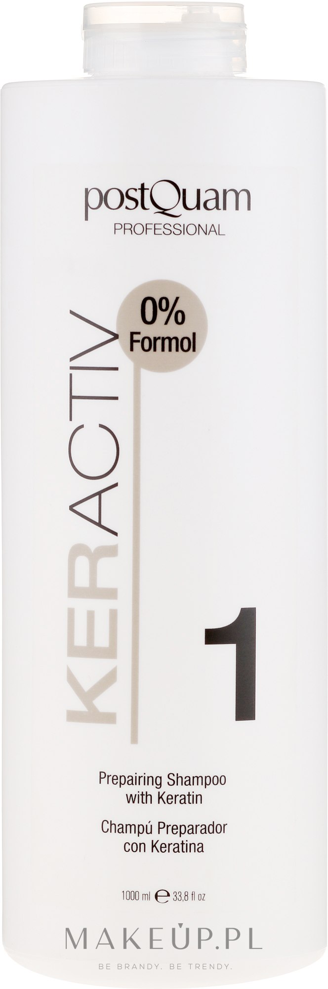 Keratynowy szampon do stosowania przed prostowaniem włosów - PostQuam Keractiv Prepearing Shampoo With Keratin — Zdjęcie 1000 ml
