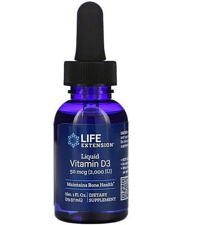 Witamina D3 w płynie - Life Extension Liquid Vitamin D3 — Zdjęcie N1