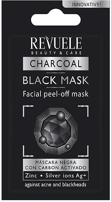 Maska peel-off do twarzy z węglem drzewnym - Revuele Peel Off Active Charcoal Black Facial Mask — Zdjęcie N1