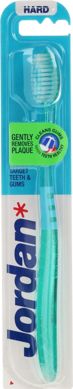 Twarda szczoteczka do zębów, zielona - Jordan Target Teeth & Gums Hard — Zdjęcie N1