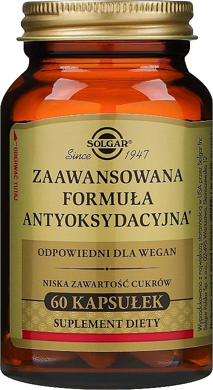 Suplement diety Zaawansowana formuła antyoksydacyjna - Solgar Advanced Antioxidant Formula — Zdjęcie N1