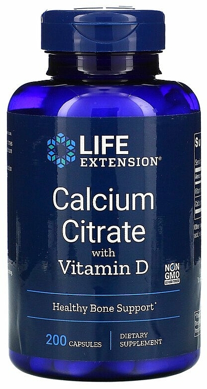 Suplementy diety Cytrynian wapnia i witamina D - Life Extension Calcium Citrate With Vitamin D — Zdjęcie N1