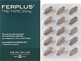 Suplement diety FerPlus potrójne działanie - BiosLine Principium FerPlus Tre-Tard — Zdjęcie N2